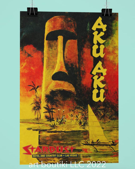 Aku Aku Las Vegas Dinner Menu Cover Reproduction poster/print/card