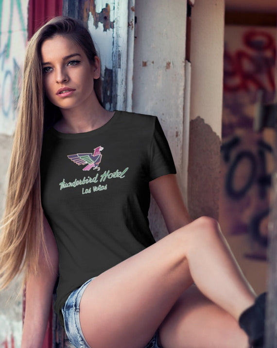 Thunderbird Hotel Vintage Las Vegas Neon Sign Reproduction Ladies T-Shirt