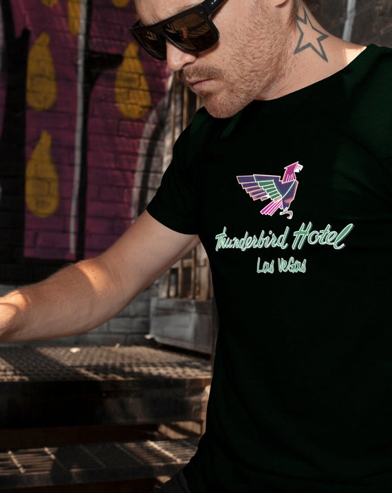 Thunderbird Hotel Vintage Las Vegas Neon Sign Reproduction Men's T-Shirt