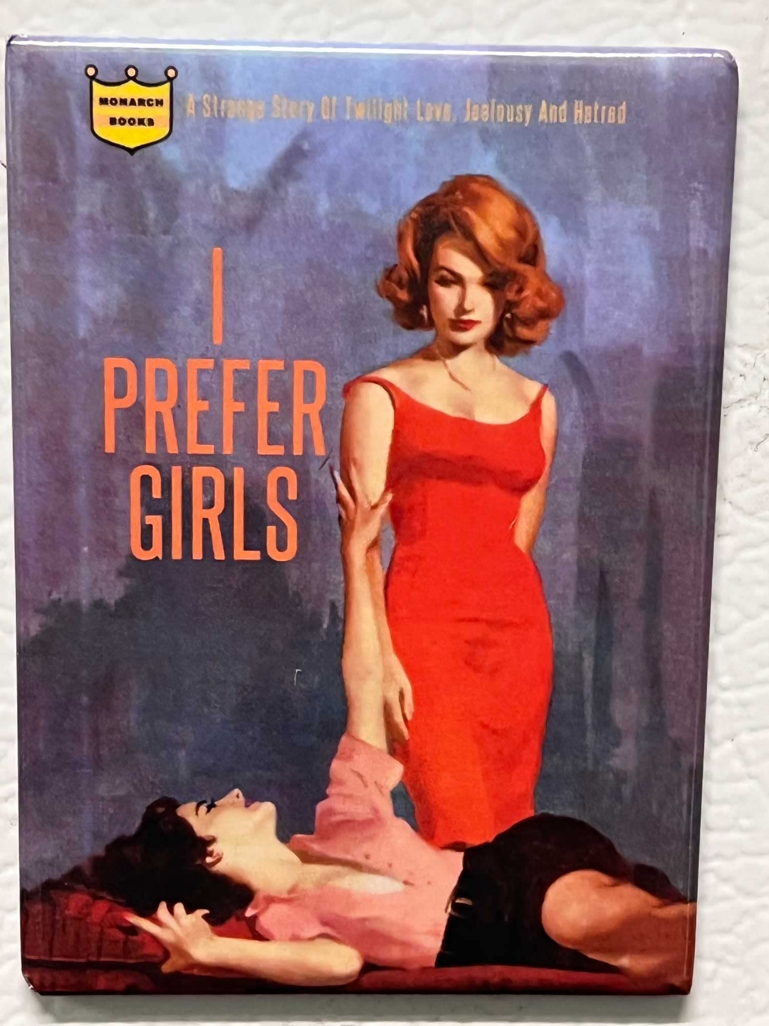 I Prefer Girls Pulp Novel Cover Fridge Magnet
