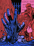 Zombie Rising from the Grave Art Print – Painted by Garry Black – Retro Horror Comic Poster
