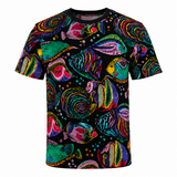 Psychedelic Aquarium - All-Over Print Men's Crew Neck T-Shirt | 100% Cotton