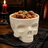 Ceramic Skull Bowl, 500 mL Gothic Skeleton Head Serving Bowl for Halloween candy, pasta and other treats