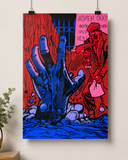 Zombie Rising from the Grave Art Print – Painted by Garry Black – Retro Horror Comic Poster