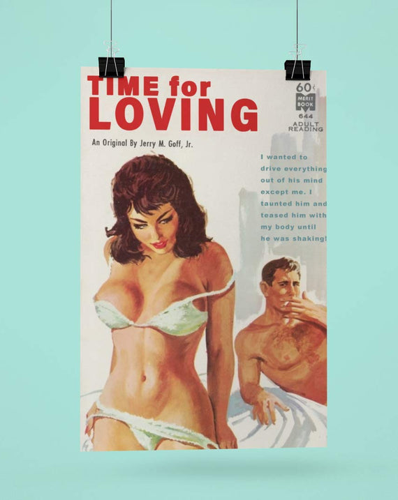 Time for Loving Pulp Novel Cover Temptress Vixen Hotwife Artwork Poster/Print/Card