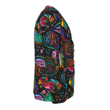 Psychedelic Aquarium Casual Flat Lapel Blazer