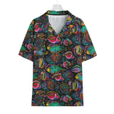 Psychedelic Aquarium Men's Faux Linen Hawaiian Shirt