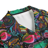 Psychedelic Aquarium Men's Faux Linen Hawaiian Shirt
