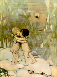 Vintage "The Water Babies" Hug & Kiss Poster by Jessie Willcox Smith, 1916