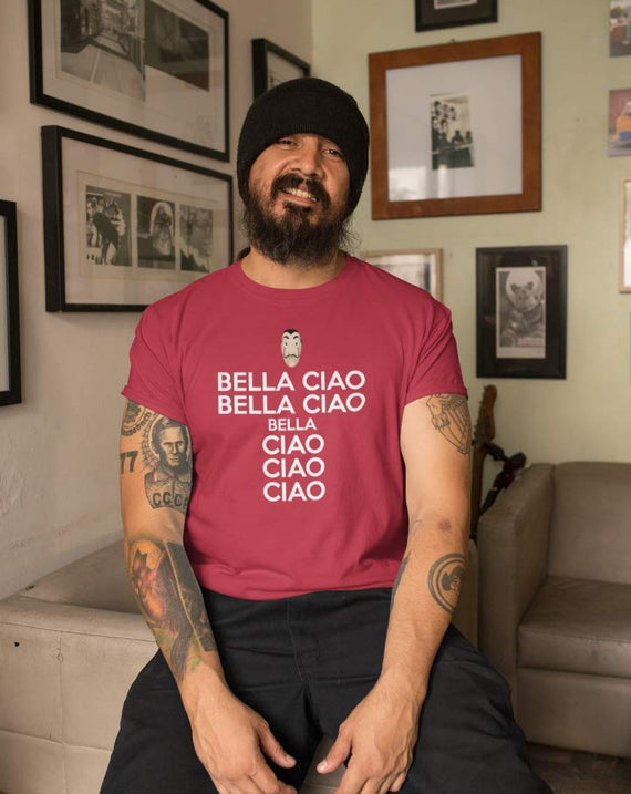 Bella Ciao Song Casa Papel Money Heist Dali Mask Men's/Unisex T-Shirt