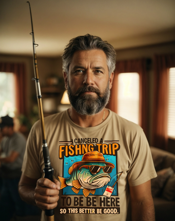 Funny Angler Statement T-Shirt - Fishing Trip Canceled Tee