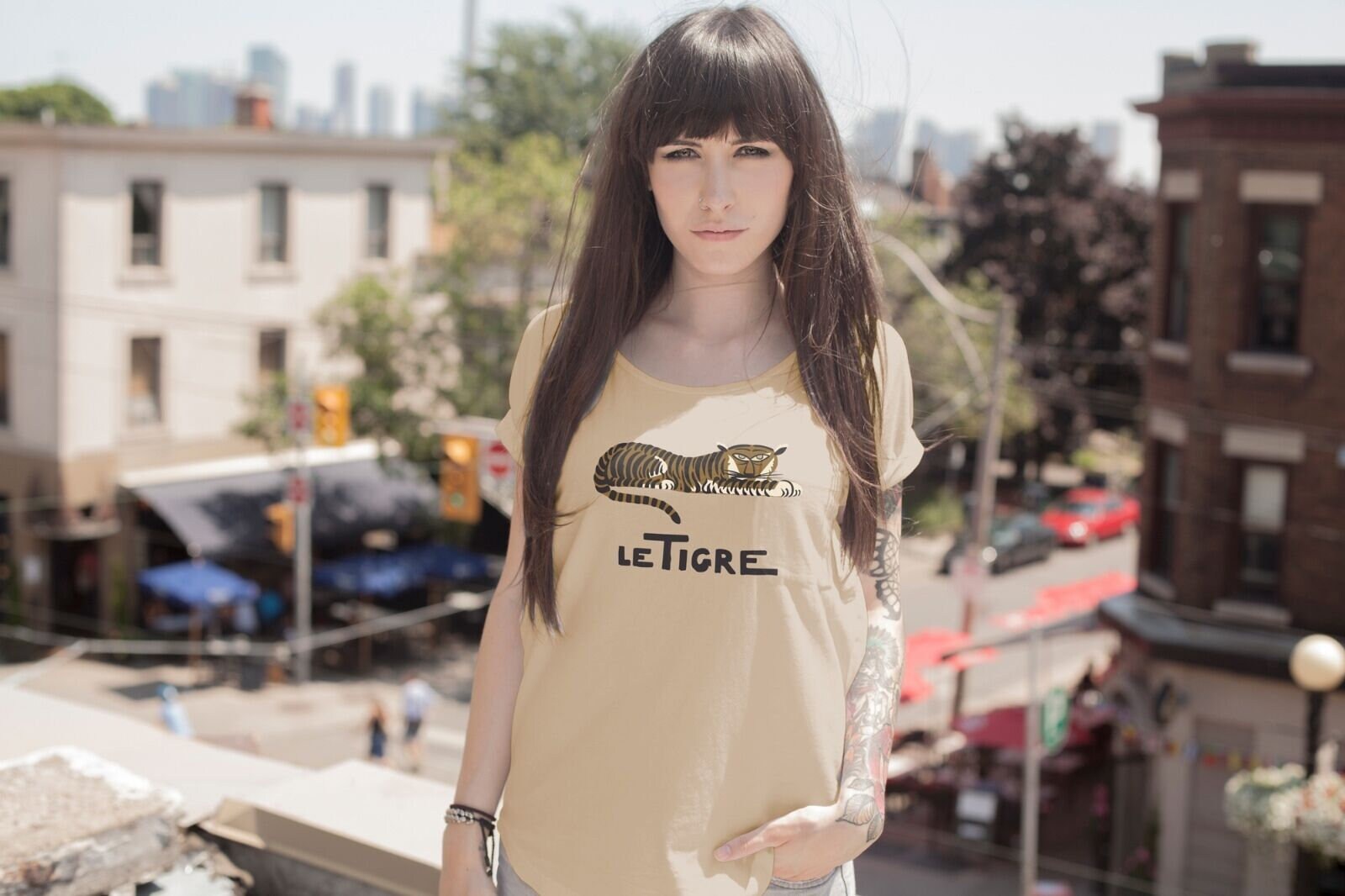 Tiger Le Tigre Ladies Sexy T-shirt André Hellé Illustration T-Shirt